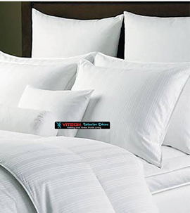 8 pillow white stripped bedsheets set