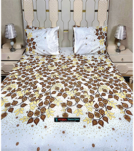 Brown Flowers Cotton Bedsheets