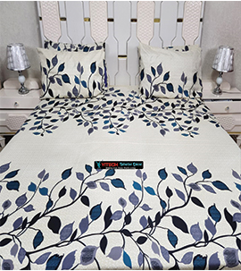 Cream Floral Cotton Bedsheets