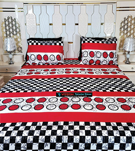 BlackRed Cotton Bedsheets 