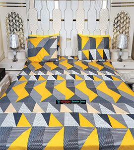 YellowGrey Cotton Bedsheets