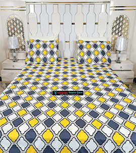 Yellow Balck Cotton Bedsheets