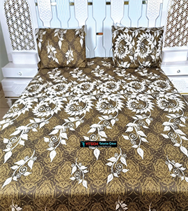 Brown Floral Cotton Bedsheets