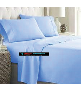 Sky Blue Cotton Bedsheets