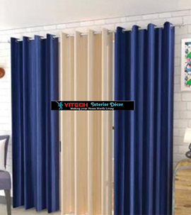 Blue Cream mix curtain