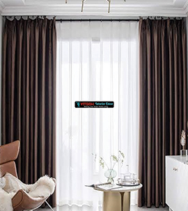 Chocolate Brown plitted pinched curtain with shear