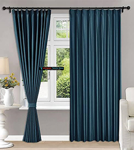 Turgoise green plitted pinched curtain