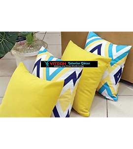 Yellow set of 4 throw pillows